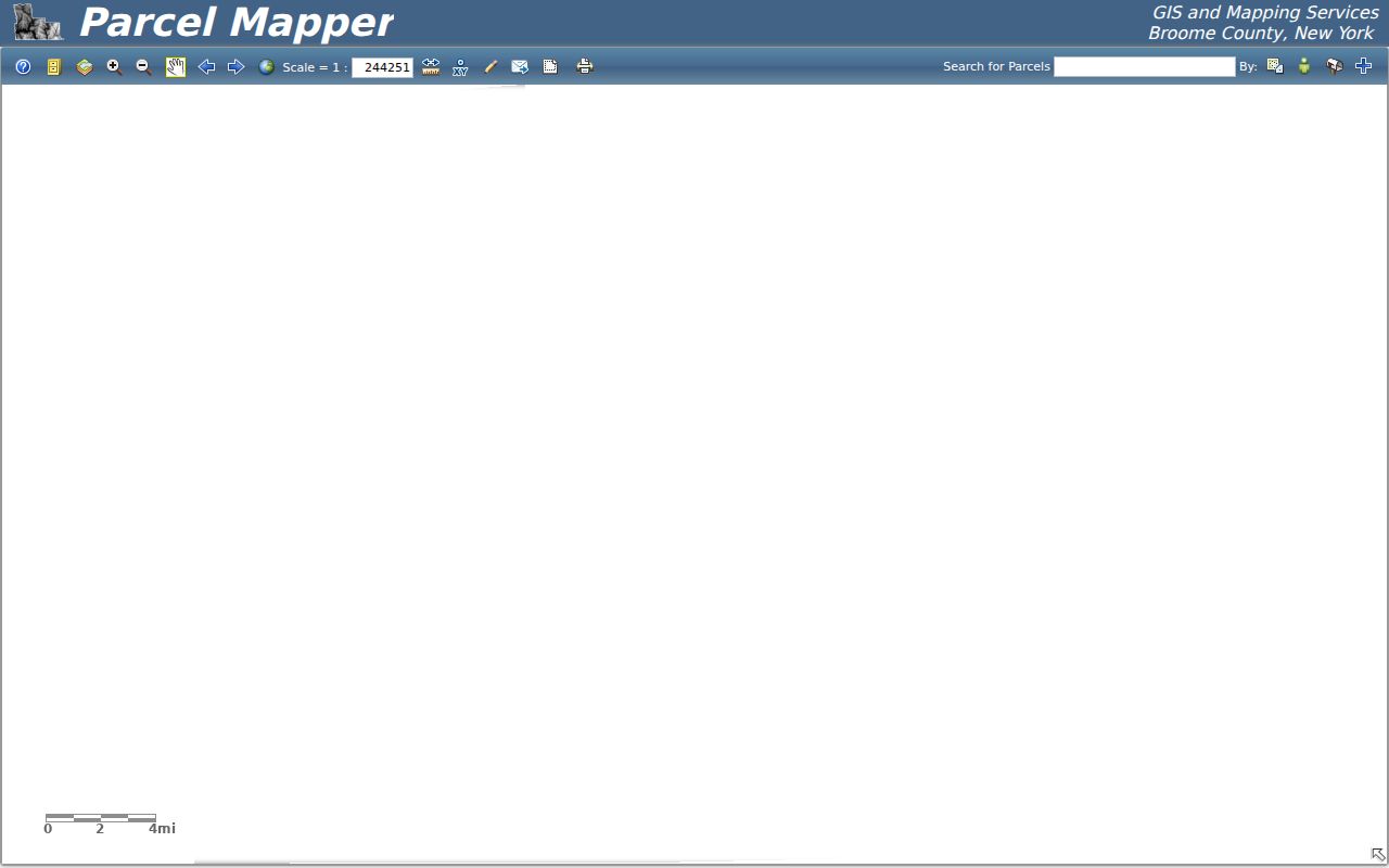 Vestal ZIP code screenshot of the Broome County Parcel Mapper