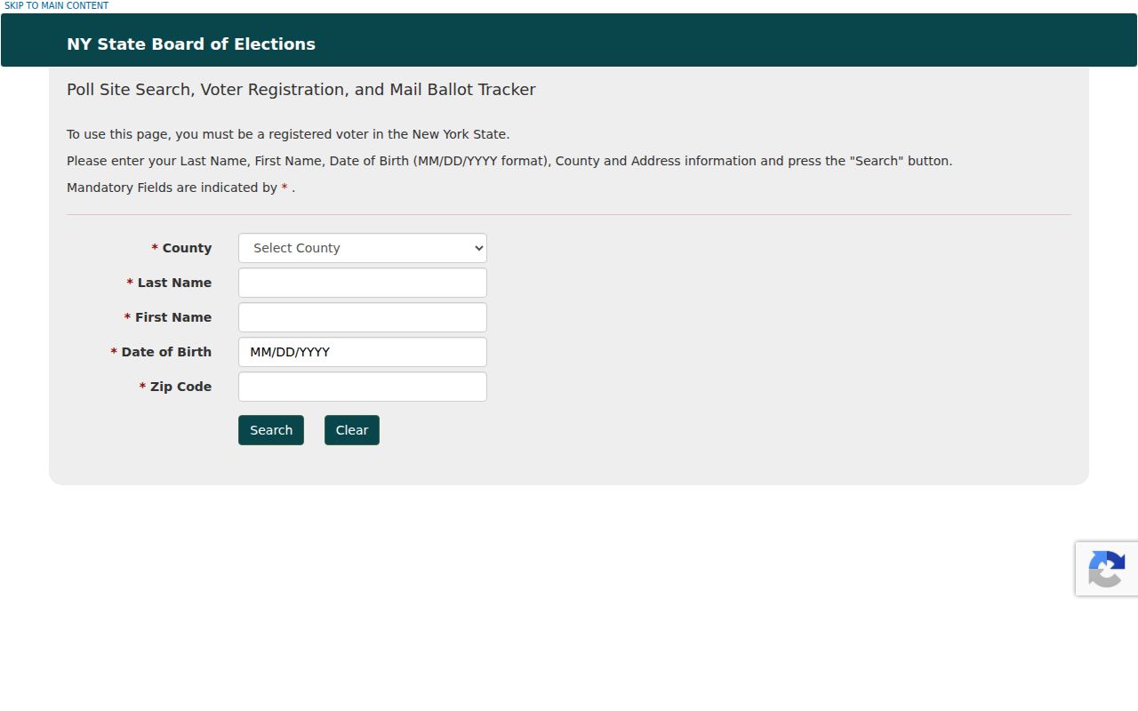 Vestal residents directory source image of New York voter lookup fields